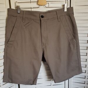 G-Star Olive Green  Flat Front Shorts Lightweight Cotton Size 34